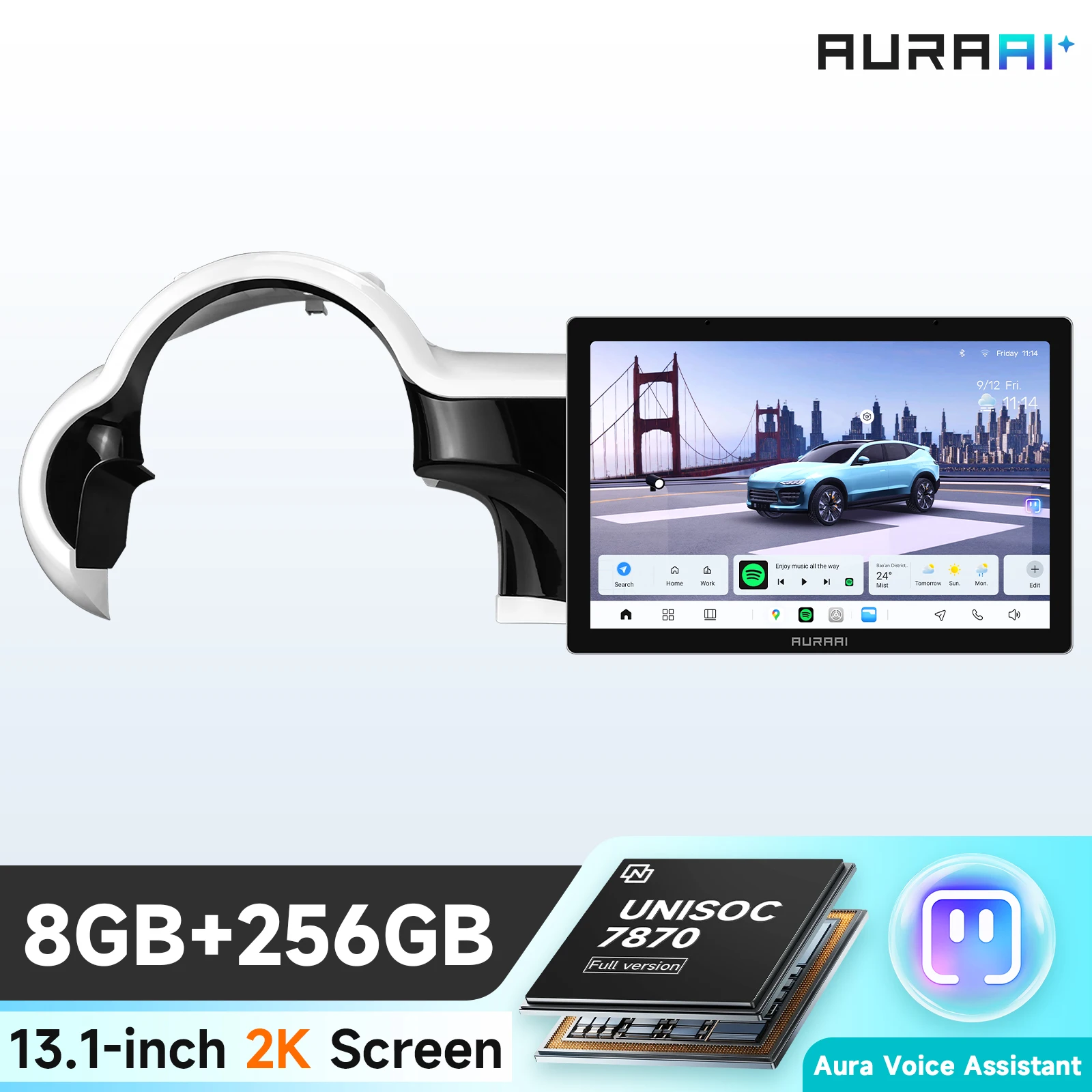 Hizpo 2K Scherm Draadloos Carplay Android Auto voor Renault Twingo 3 2014-2024 Auto-infotainment Multimediaspeler GPS Stereo Auto Intelligent Systeem AI Voice Smart QLED 2K Scherm 1920*1200 Autoradio