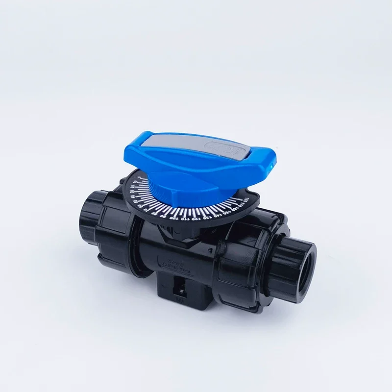 1pcs DN15 manual CPVC v-type ball valve with FPM o-ring PTFE seat 30 degree NPT thread