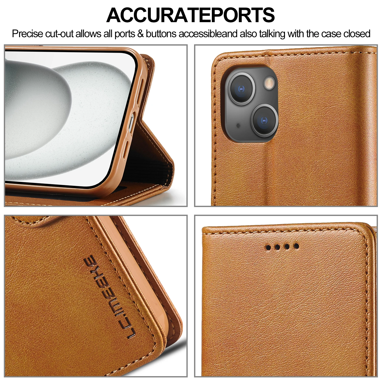 Flip-Leder-Brieftaschenhülle für iPhone 18 17 16 15 14 13 12 11 Pro Max 17E XS XR Air 8 7 Plus mit Visitenkartenfach, Handyhülle – Detail 4