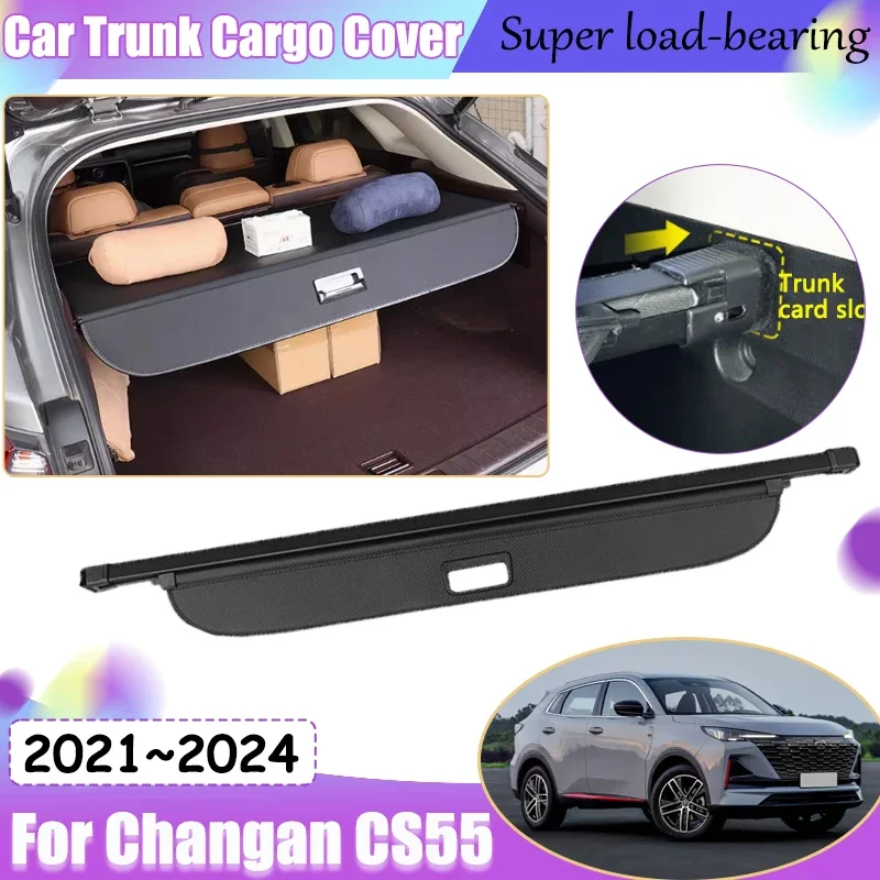 Car Trunk Curtain Covers For Changan CS55 Plus II MK2 2021 2022 2023 2024 Car Luxury Trunk Luggage Curtain Auto Interior Parts