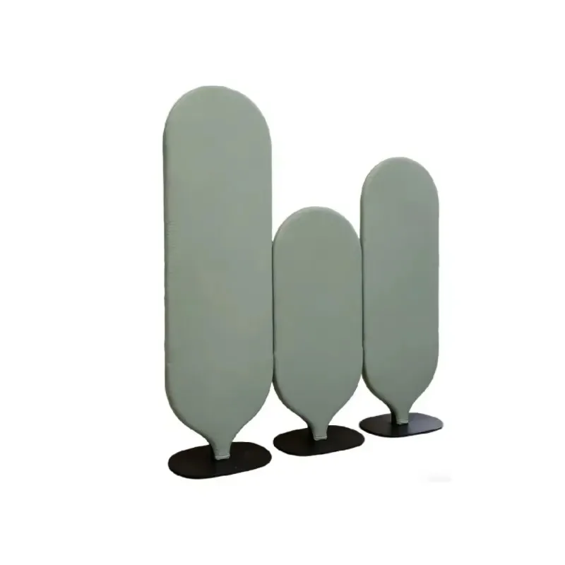 Light luxury water drop-shaped oval felt office partition, vertical sound insulation decorative screen for office and