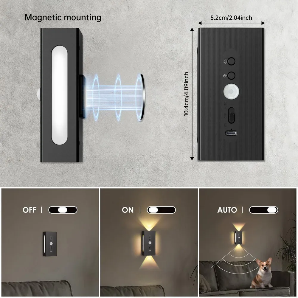 Outdoor LED Wall washer Lights with Motion Sensor Home Landscape Rechargeable Night Lights 4 Beam Waterproof Spotlight for Porch view 4