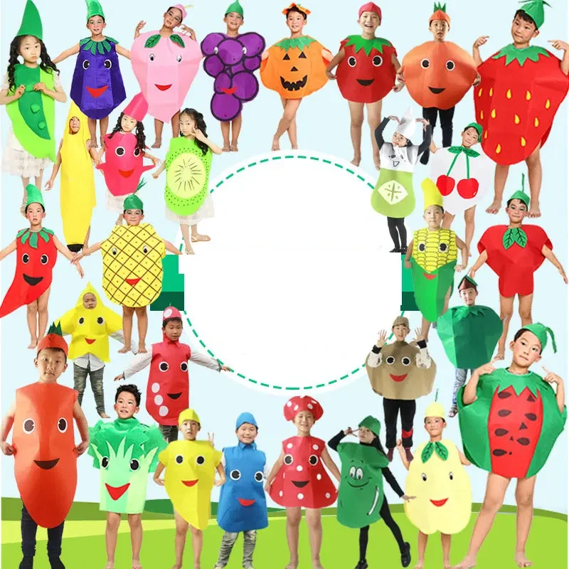 June 1 Children's Day Fruit And Vegetable Costume Pineapple Grape Apple Strawberry Corn Family Dance Performance Costume view 3