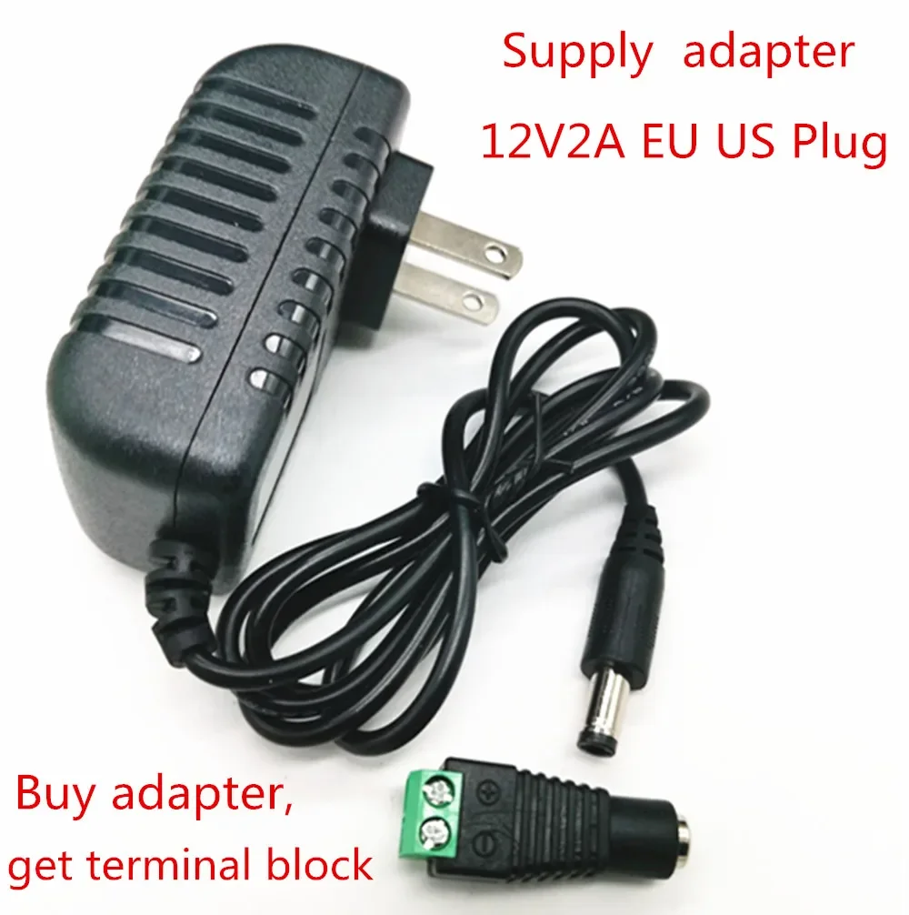 2pcs 12V 2A Supply ChargerAc DcPower Supply Converter Adapter Switching Power AC 100-240V To DC  For 3528 5050 Strip LED