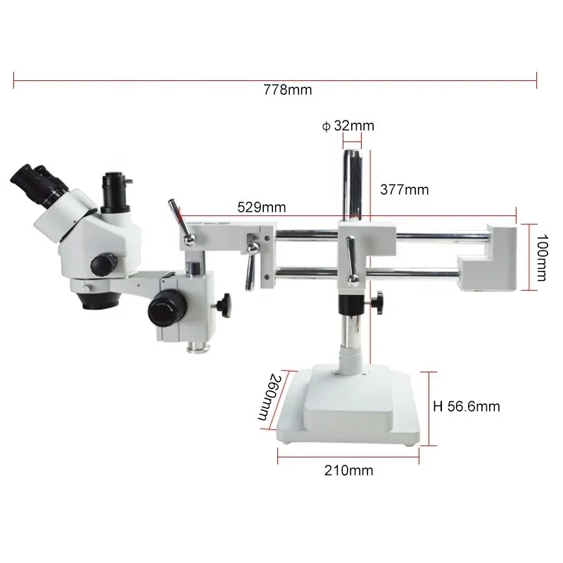 Jewelry 7-45X Double Boom Stand Zoom  Electronic Trinocular Optical Stereo Microscope Manufacturers Prices for PBC Repair