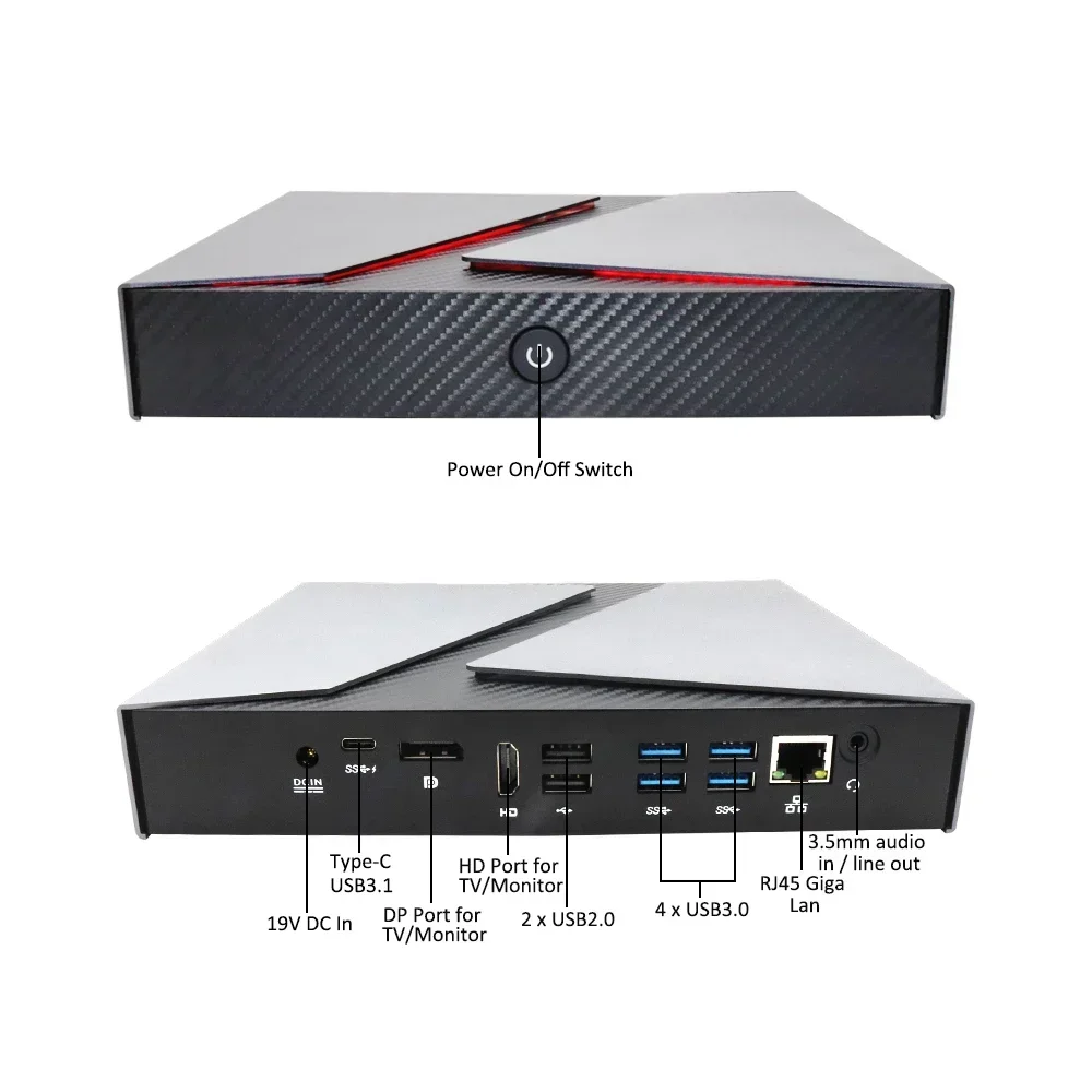 Topton-Mini PC de jeu InteI, i9 10885H, i9 9880H Gamer, NVIDLA RTX 2060, 6G, Windows 11, 10 Desktop NVcloser SSD, 2xDDR4, WiFi