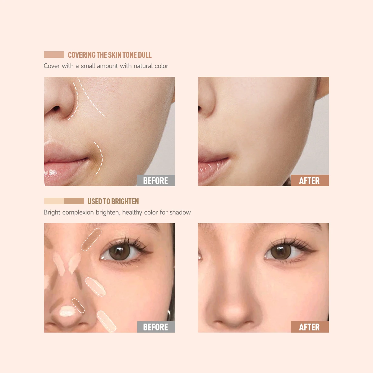 3-in-1 コンシーラー パレット、ナチュラル フィニッシュ カバレッジ、長時間保湿、保湿フェイス コンシーラー、カバー スポット、クマ