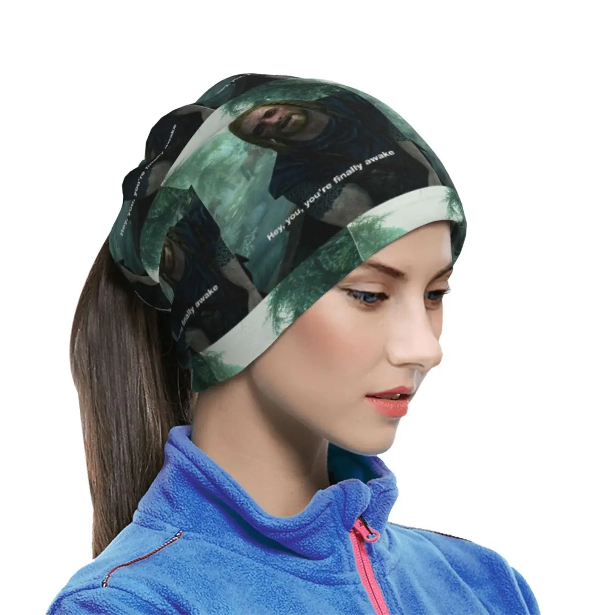 Hey You You're Finally Awake - Skyrim Meme Bandana Neck Cover Printed Mask Scarf Multifunction Balaclava Unisex Adult Breathable