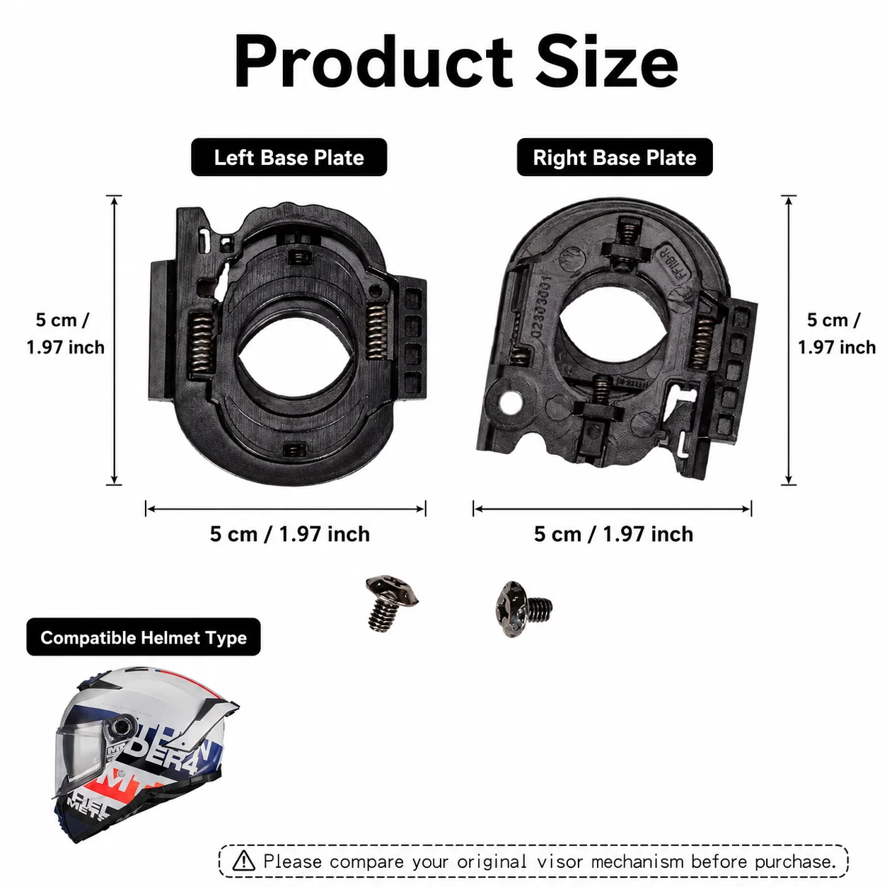 2Pcs Helmet Visor Shield Base Professional Easy to Install Replacement with Screws for MT Thunder 4 Mt-v-28B Visor Len Base view 5