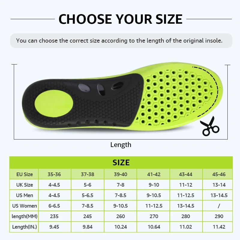 Bangnisole Insoles for Shoes Men Women Arch Support Insole for Feet Comfortable Shock-absorbing Inserts Sport Running Shoe Sole