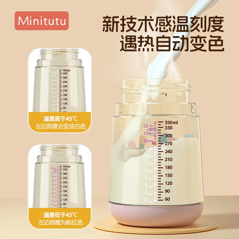 【 Minitutu 】زجاجة الشرب المباشرة المضادة للاختناق للأطفال PPSUmilk كوب مضاد للسقوط من القش لمياه الشرب والحليب ذات الاستخدام المزدوج