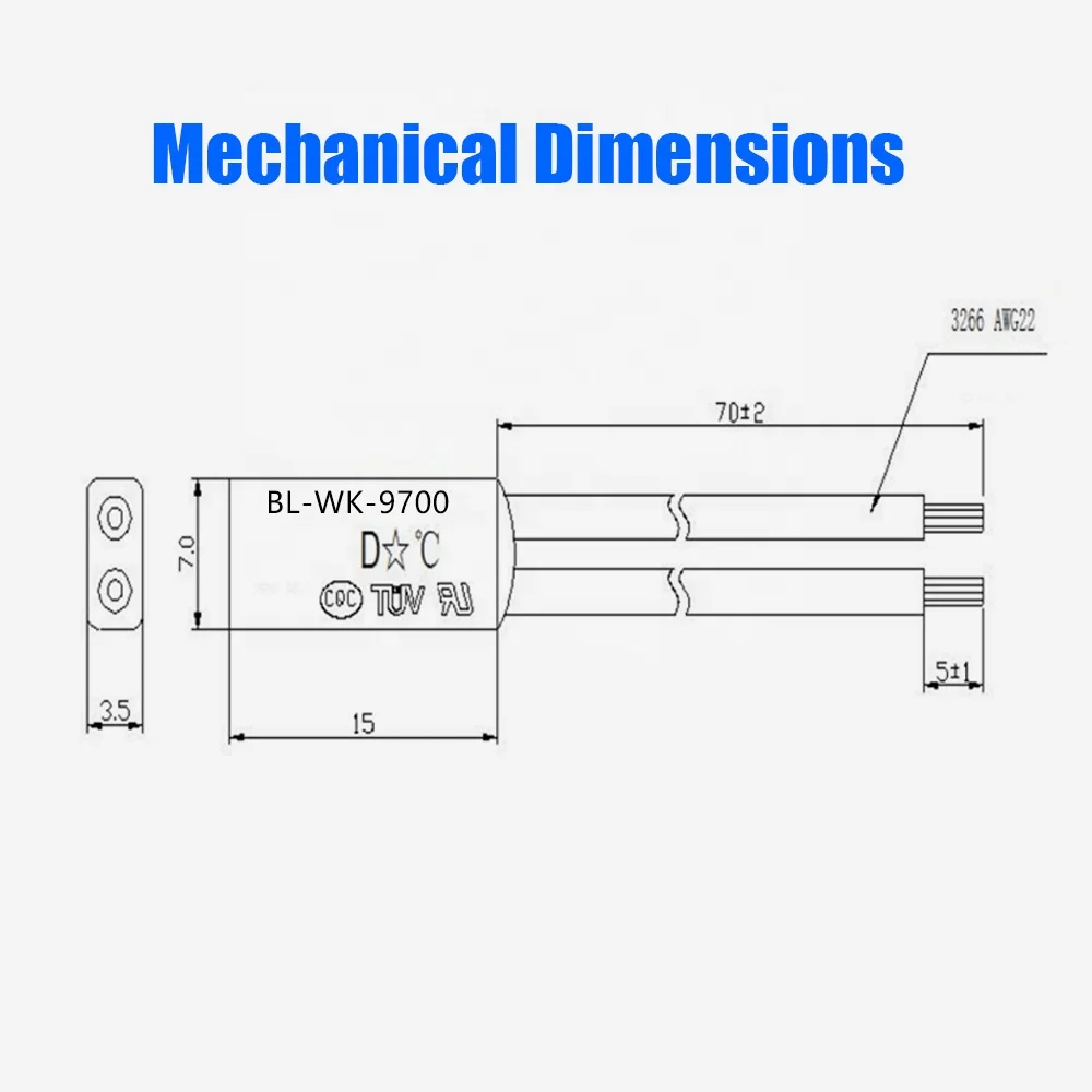 50PCS BL-WK-9700-D Thermostat Switch Temperature Control Yx701 Electrical Digital For Double Protection Against Overheating