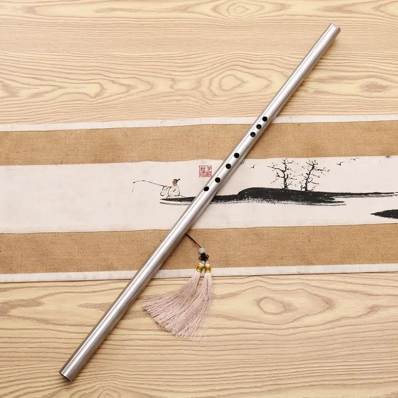 8 Hole Chinese Vertical Bamboo Flute Stainless Steel Xiao Professional Playing G Key Xiao Durable Portable Musical Instruments