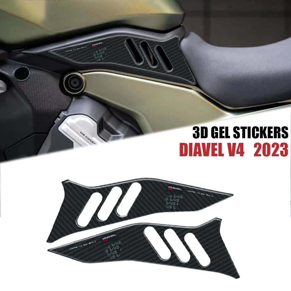 

For Diavel V4 Ducati Diavel V4 2023- Motorcycle Accessories Side Area Protector 3D Epoxy Resin Sticker Kit