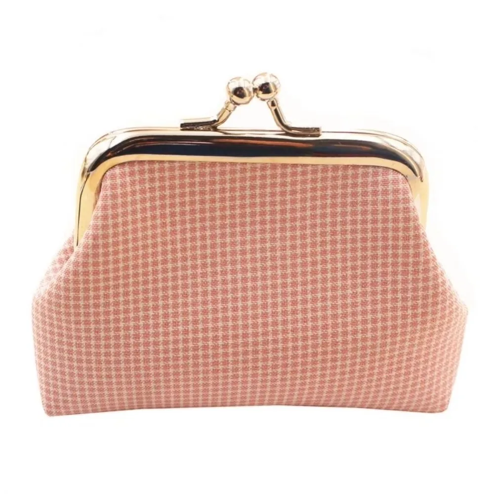 New Cotton Coin Purse Retro Plaid Hasp Closure Lipstick Pouch Small Multifunctional Cosmetic Bag Everyday Use