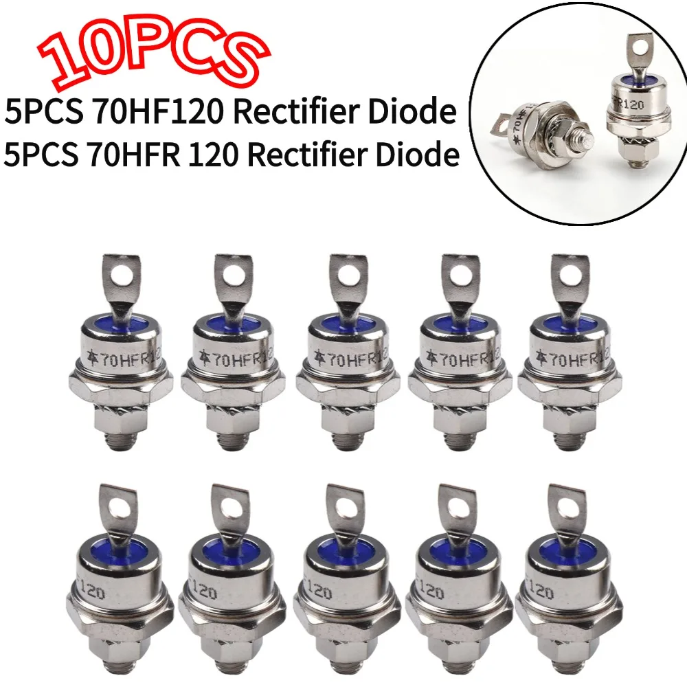 

10Pc Rectifier Diode Positive Cathode/Negative Anode Stud Mount Diode Rectifier High Quality Hot Sale 70HF/HFR120 Rectifier Diod