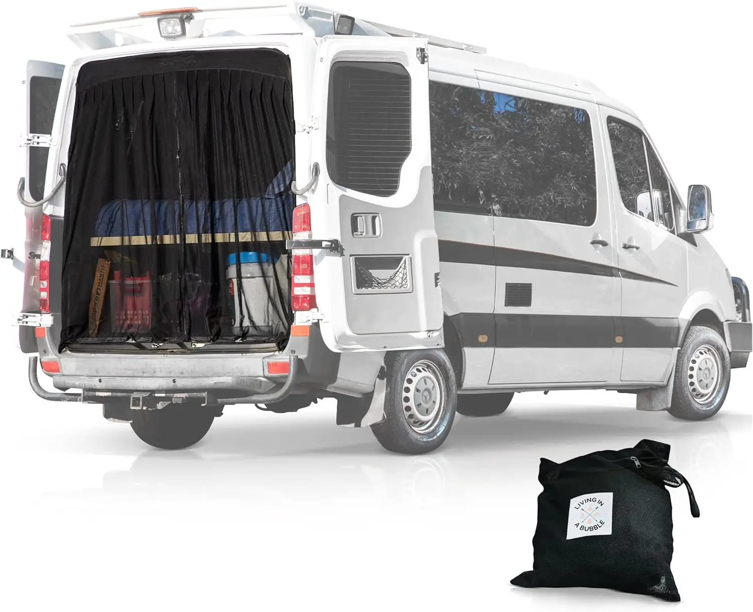 RV Tailgate Mosquito Screen Van Rear Window Insect Screen For Mercedes-Benz Sprinter Ford Transit Ram ProMaster Standard Roof