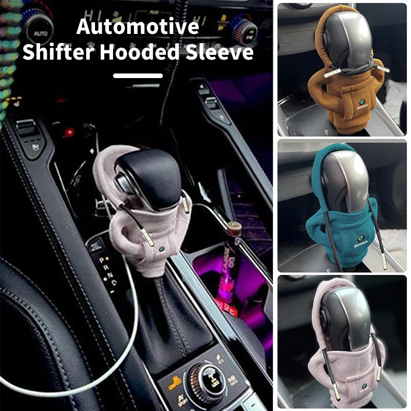 Car Gear Shift Sweatshirt Cover Shift Knob Hoodie Rod Protector For Skoda Superb Rapid Octavia Kodiaq Fabia Derivative Karoq VRS