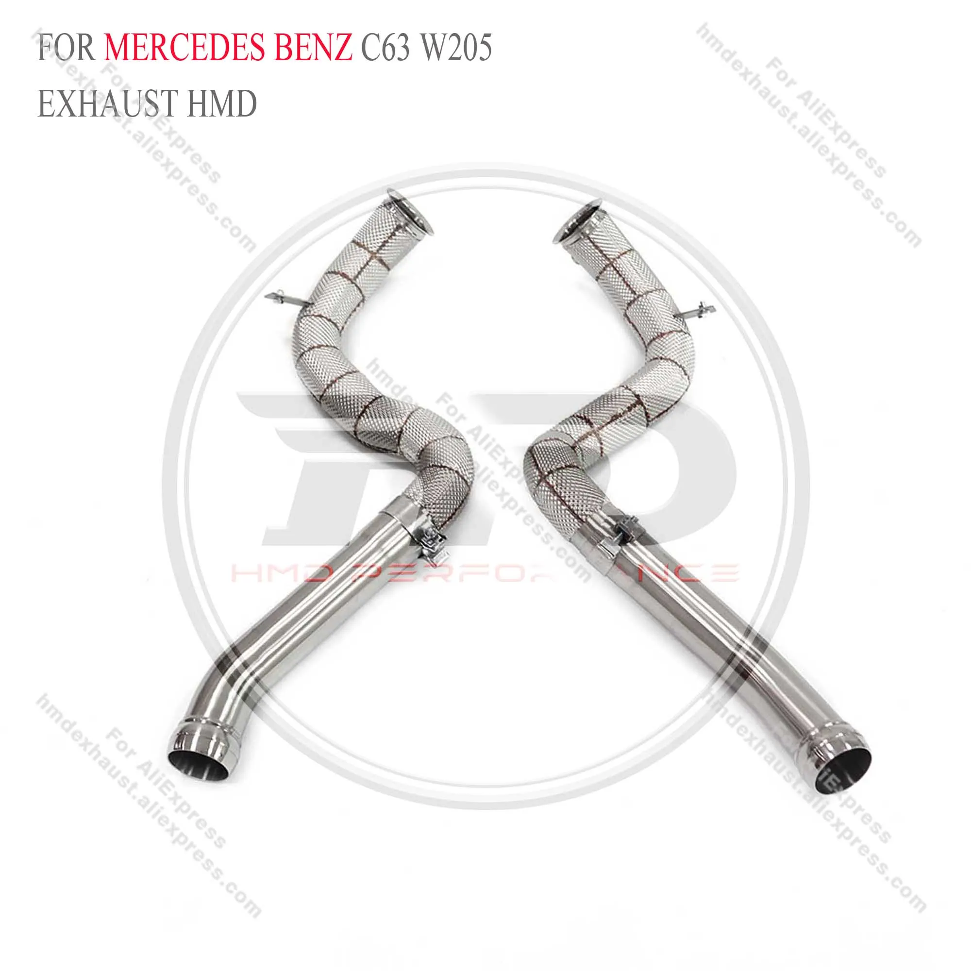 HMD Exhaust System High Flow Performance Downpipe for Mercedes-Benz AMG W205 C63 4.0T Without Catalyst Pipe