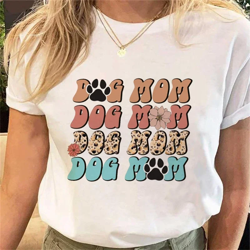 Simple And Funny Women's Plant Flower T-shirt Fashion Cartoon Happy Time Mom Cartoon T-shirt Pattern Top Letter Printed T-shirt.