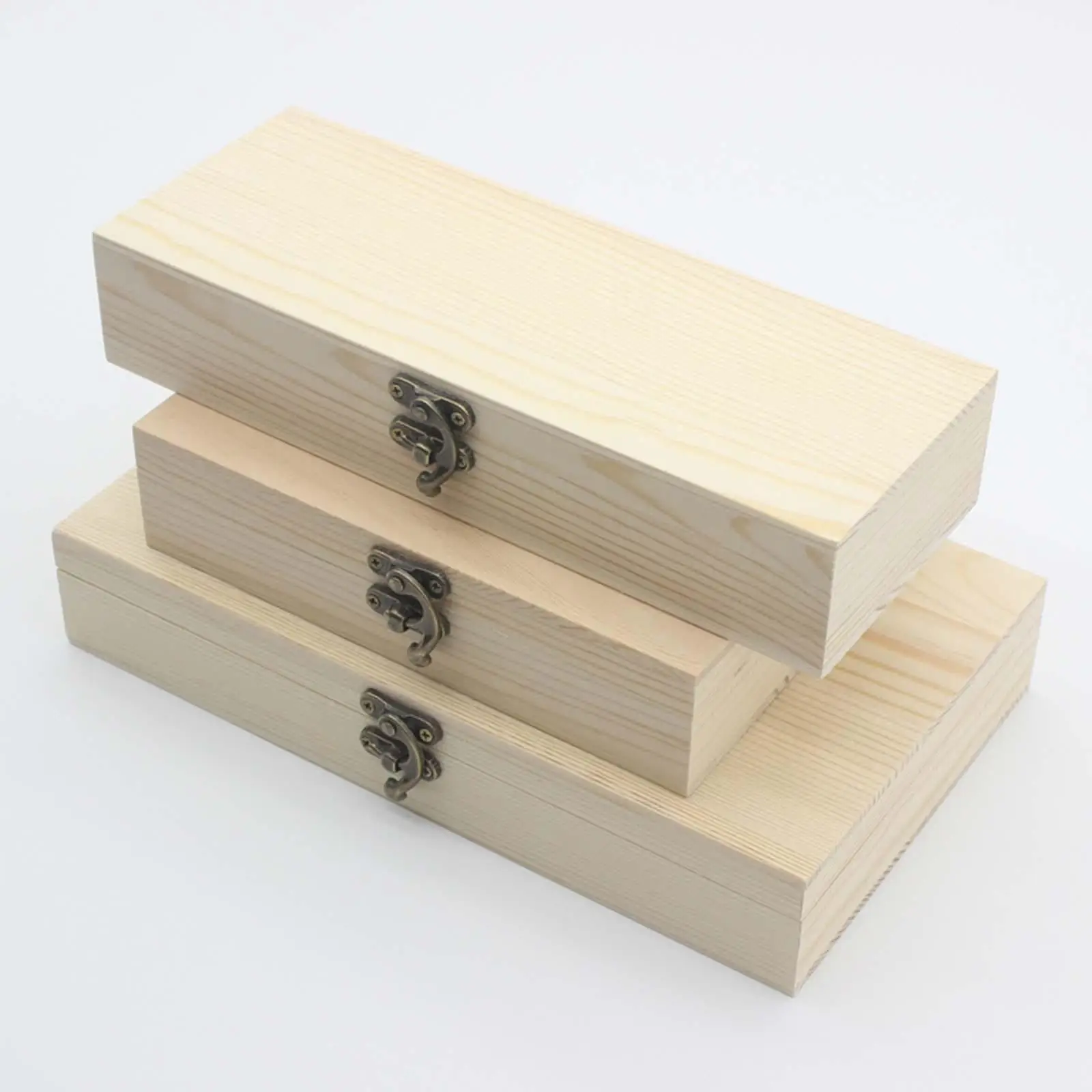 Natural Wooden Box Front Closure Keepsake Keepsake Box Jewelry Box Rectangular