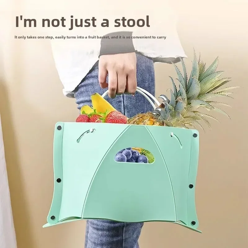 كرسي قابل للطي موفر للمساحة، مقعد بلاستيكي رفيع للغاية للتخييم والسفر والمنزل، مقعد محمول خفيف الوزن للاستخدام في الهواء الطلق