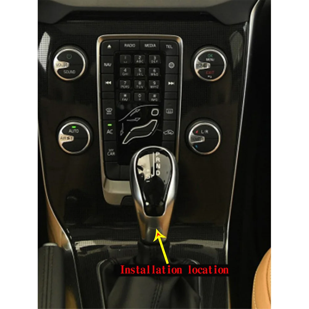 Car Gear Shift Handle Buttons Cover Stickers Gear Shift Knob Trim for Volvo XC60 S60 V40 V60 S80