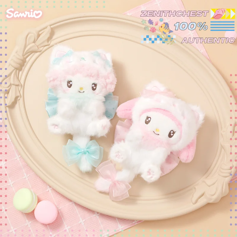 

Оригинальный брелок-шарм из серии Sanrio Creamy Cat | Милый плюшевый брелок Hello Kitty My Melody Kuromi, аксессуар для сумки, подарок