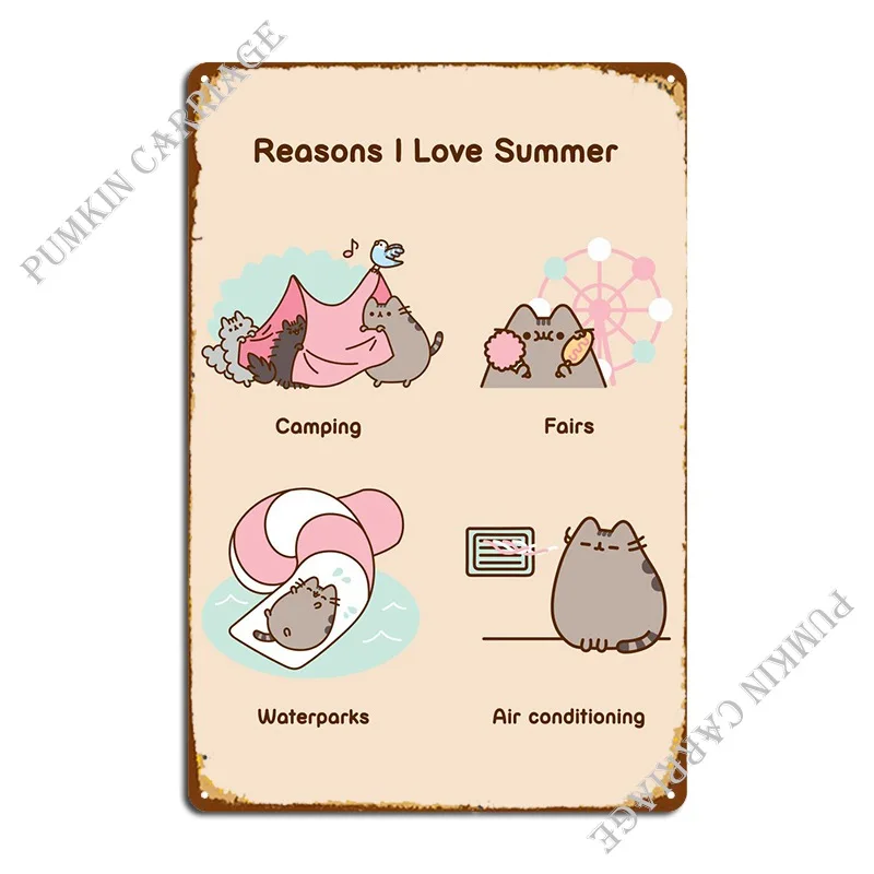 Reasons I Love Summer Metal Plaque Poster Living Room Decoration Cave Classic Tin Sign Poster