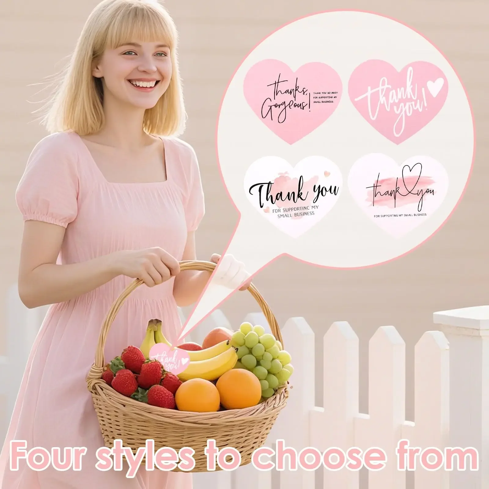 Liebesherz-Dankeschön-Anhänger, rosa Grußkarten für kleine Unternehmen, Verpackung, Geschenkanhänger, Schmuckkarten-Set, 50/100 Stück – Detail 6