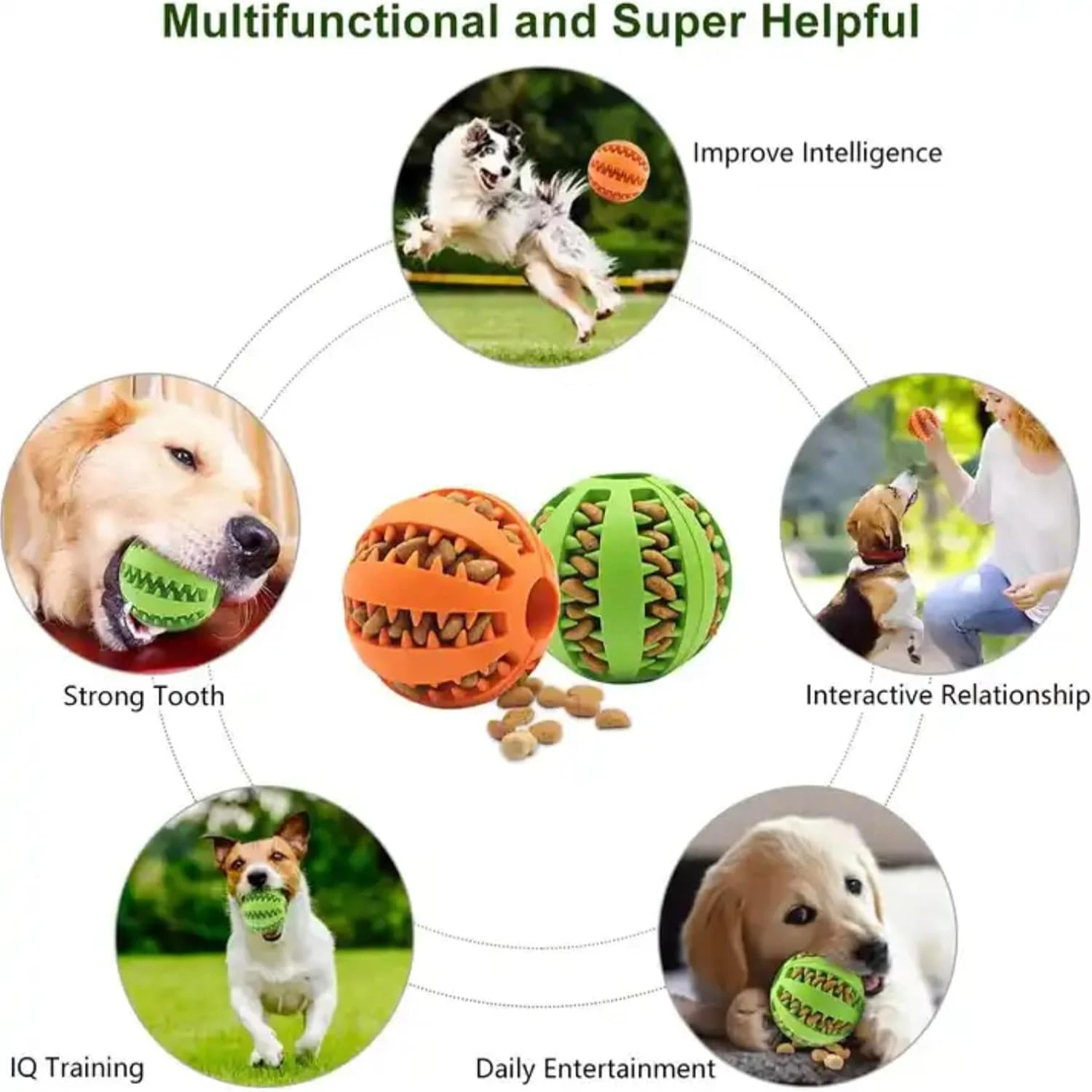 Interactive and innovative dog toys for endless entertainment and dental health benefits. Sturdy and non-toxic, designed to enha