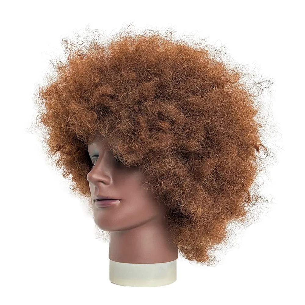 

10" Mannequin Head with Human Hair for Braiding Practice, Cosmetology Training Head for Styling Dyeing and Cutting, Golden Color