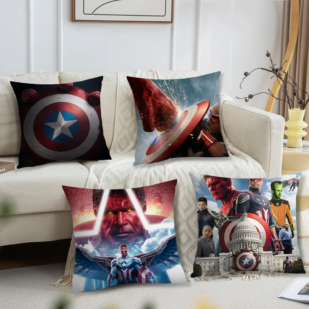 MINISO Film C-Captain America Brave New World Room Headboard Bedroom Office Cushion Cushion Sofa Nap Time Pillow Case