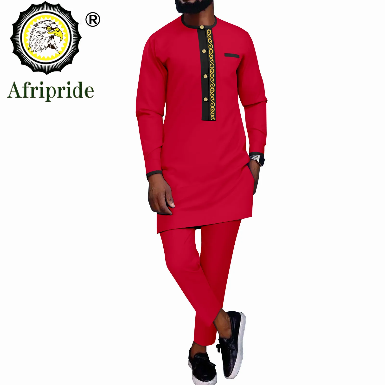 

African 2 Piece Set for Men Dashiki Embroidery Shirts and Pants Sets Dashiki Outfits African Suit Tribal Tracksuit A2216091