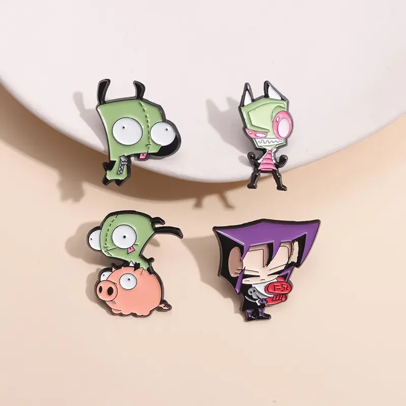 

Invader ZIM Enamel Pins Custom Cartoon Anime Brooch Badges Lapel Jacket Funny Episode Jewelry Gift For Kids Friends Wholesale