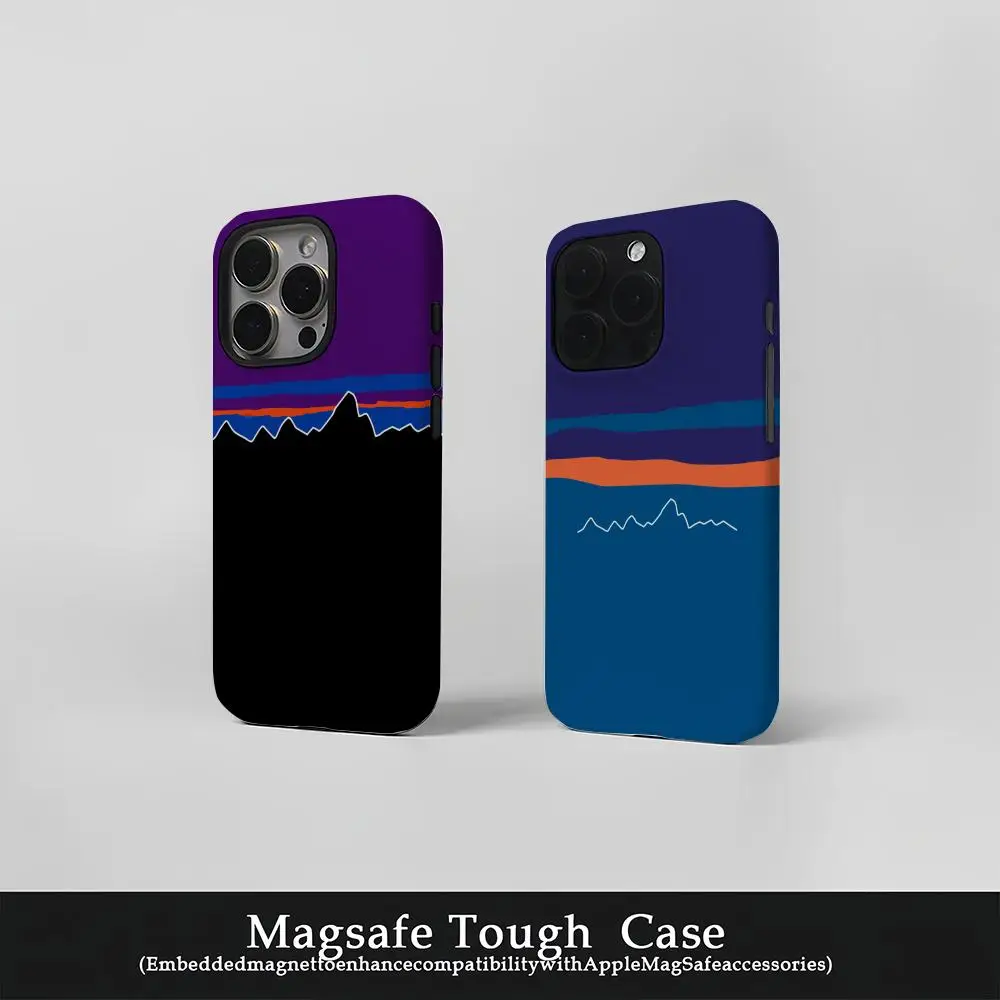 Patagonias تصميم جراب هاتف جراب هاتف مغناطيسي آيفون 16 15 14 13 12 11 برو ماكس X XR XSMax 7 8 Plus لامع فيلم الصلب PC C