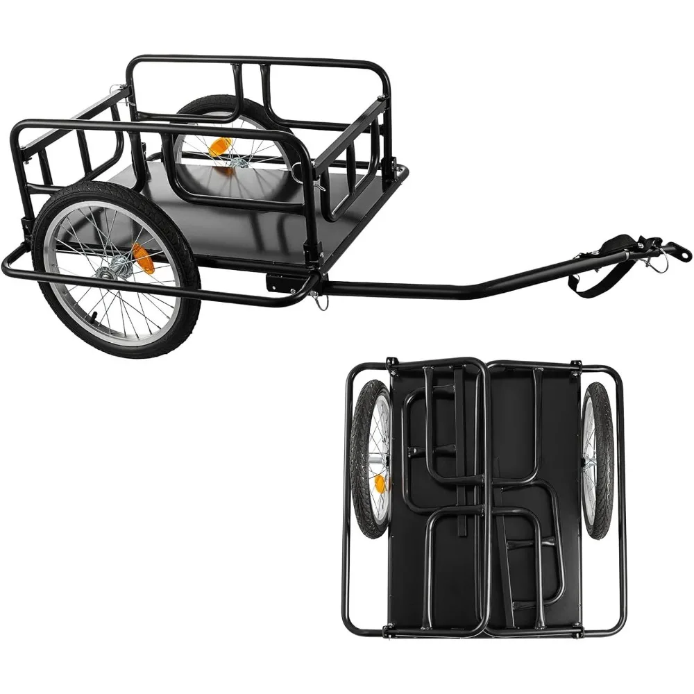 

Bike Cargo Trailer for Hefty Loads, Foldable Compact Storage, Universal Hitch, Bike Wagon Bike Attachment