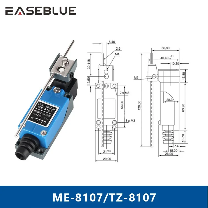 ME TZ ME-8108 limit switch Rotary Adjustable Roller Mini Limit Switches TZ-8108 AC250V 5A NO NC 8108 8104 8111 8112 8122 8166