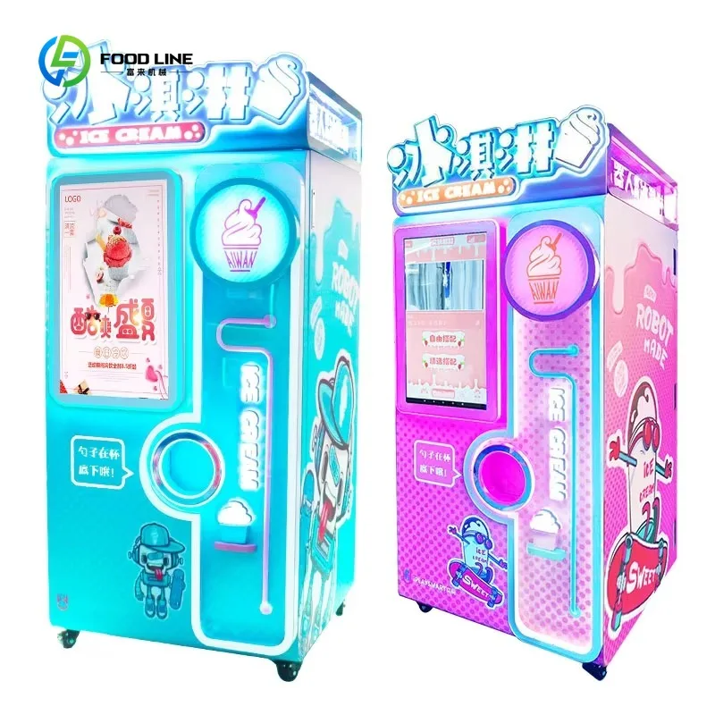 

Large Ice Cream Vending Machine Multi Flavor Ice Cream Making Vending Machine with Elevator