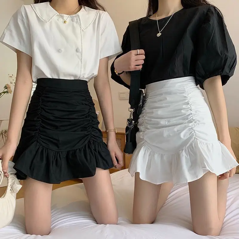 

Bust Skirt Women's Short 2026 Summer New Pleated High Waist and Thin Versatile Hip Wrap A Word Skirt