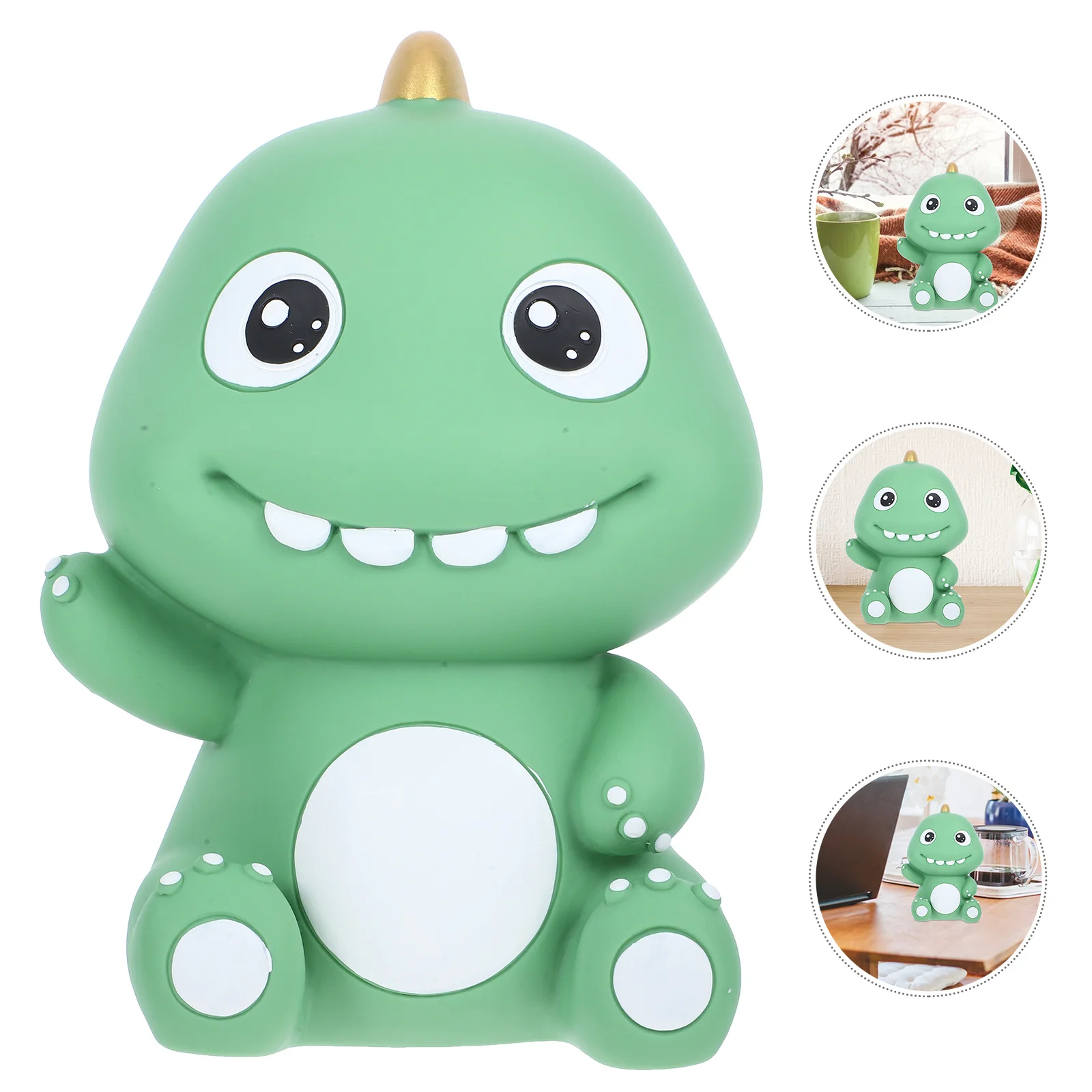 

Cute Dinosaur Piggy Bank Adorable Cartoon Unbreakable Vinyl Coin Bank Desktop Money Saving Box for Kids Home Decor