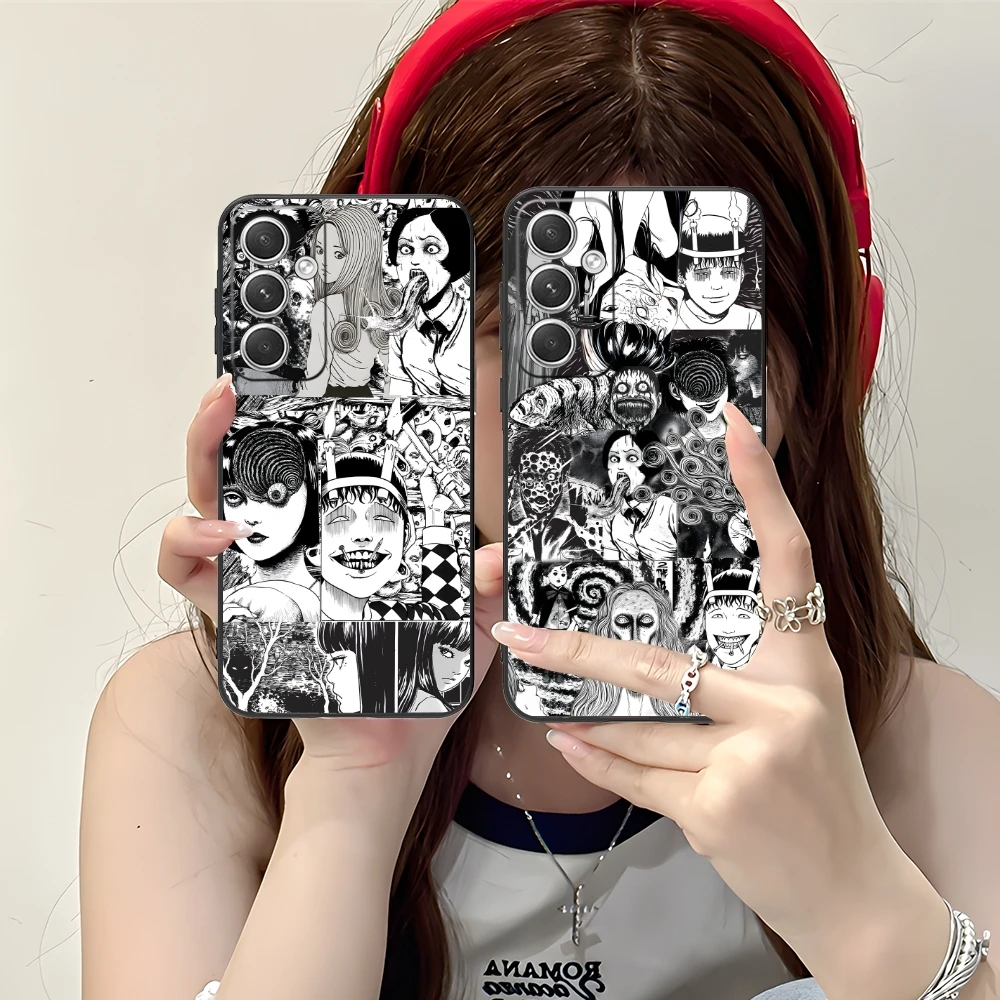 Junji Souichi Painting Mobile Cell Phone Case for Samsung M55 35 15 54 34 14 33 23 13 42 32 22 F55 23 12 5G Black Cover Shell