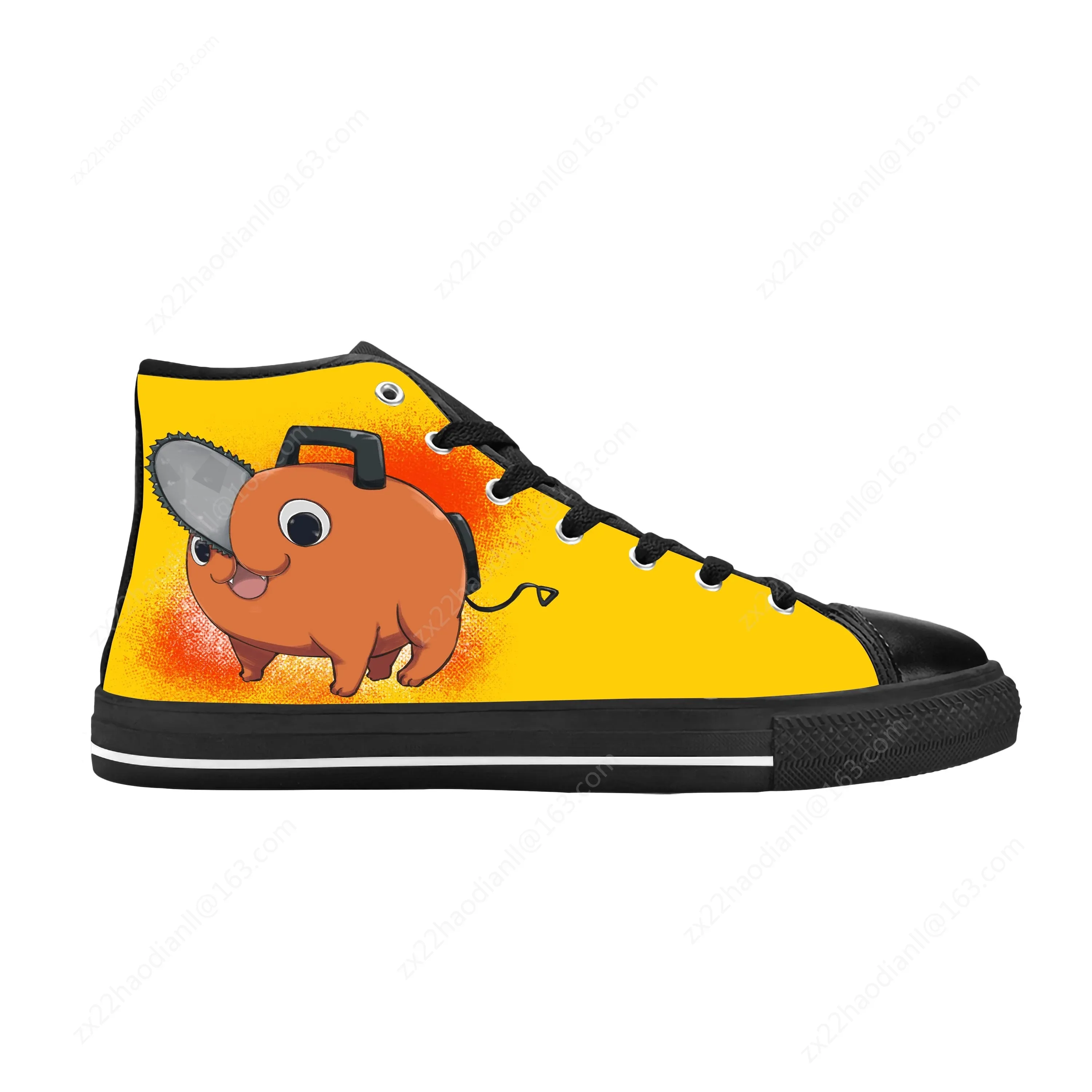 Japanese Anime Manga Cartoon Chainsaw Man Pochita Casual Cloth Shoes High Top Comfortable Breathable 3D Print Men Women Sneakers