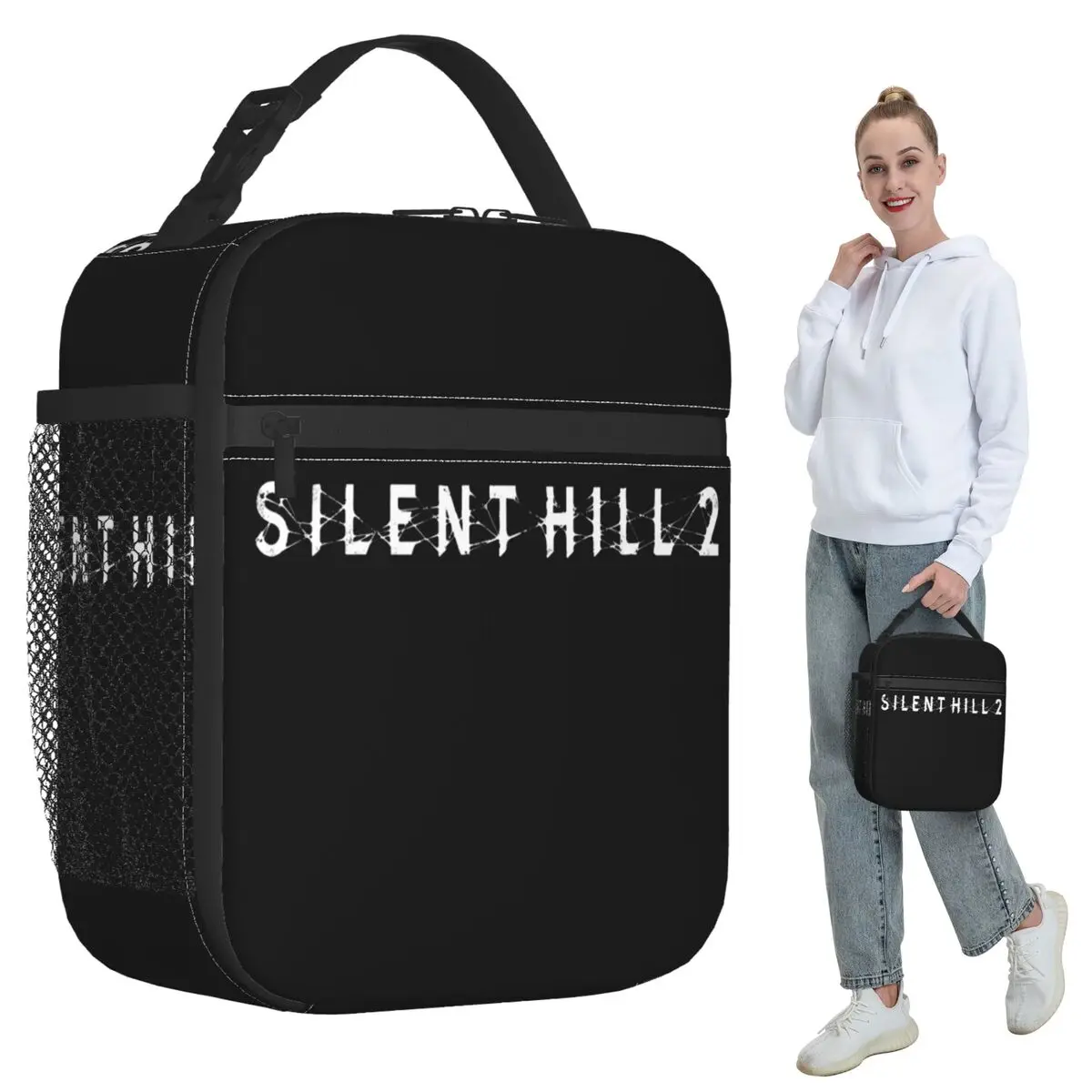 

Изолированная сумка для обеда Silent Hill F Horror Game для женщин, термосумка для офиса, герметичный контейнер для еды, сумка-холодильник