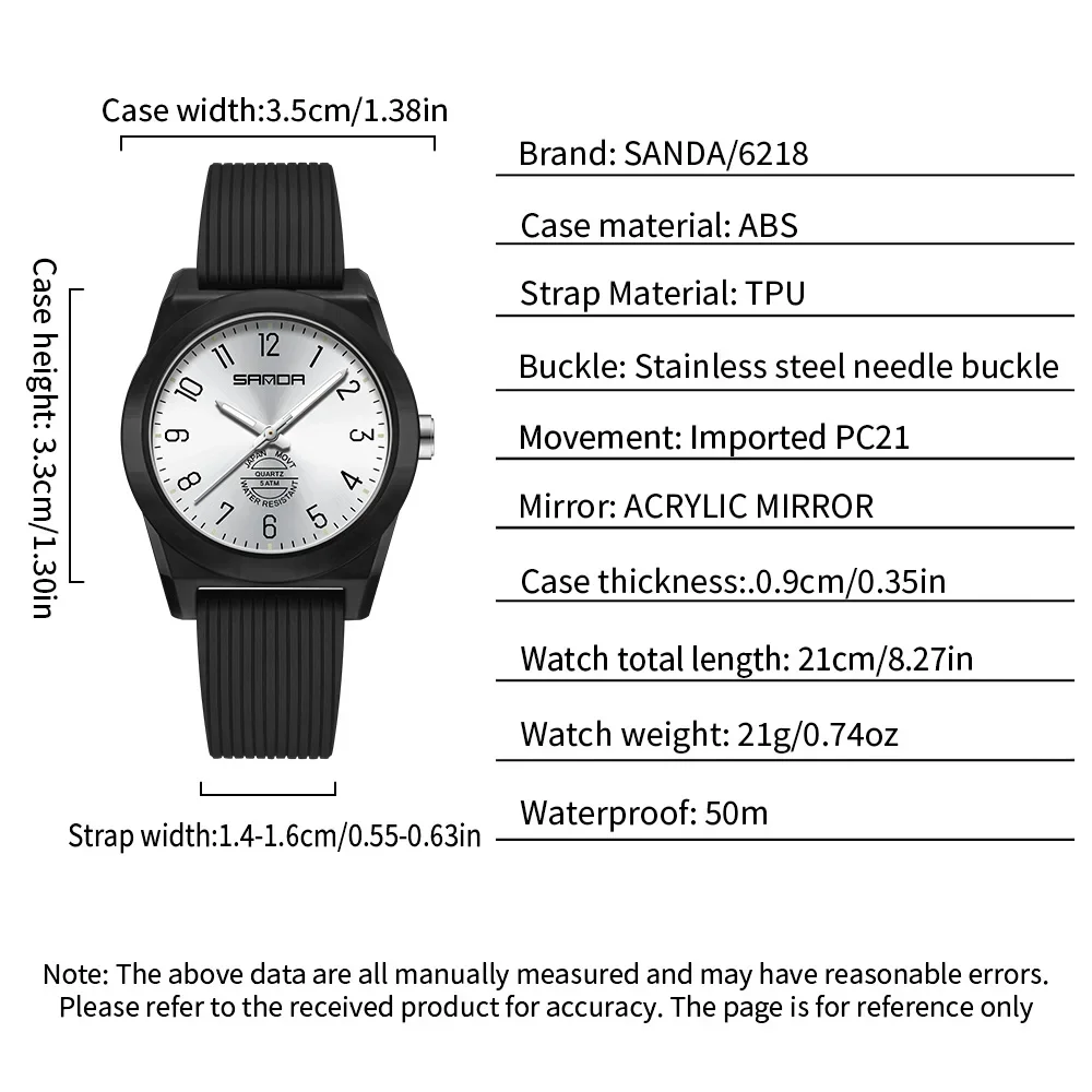 ساعة SANDA النسائية كوارتز عصرية للطلاب، ساعة يد بأرقام عربية، رياضية مقاومة للماء للأولاد والبنات، ساعة كاجوال هدايا للأطفال