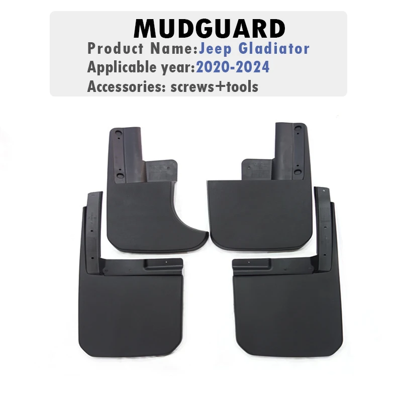 Front Rear 4pcs FOR Jeep Gladiator 2020 2021 2022 2023 2024 Mud Flaps Guard Splash Mudflaps Mudguard Fender Car Accessories