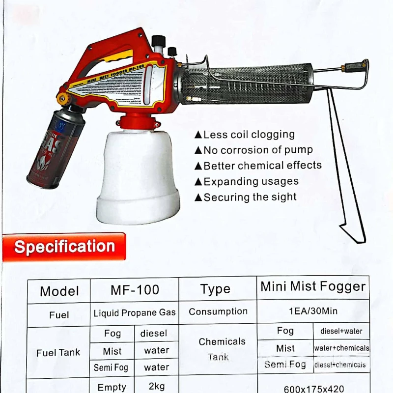 MF100, Mini Fogging Machine Garden Machine Mosquito Repellent  Mini Mosquito Thermal Fogger / Sprayer Machine Fog