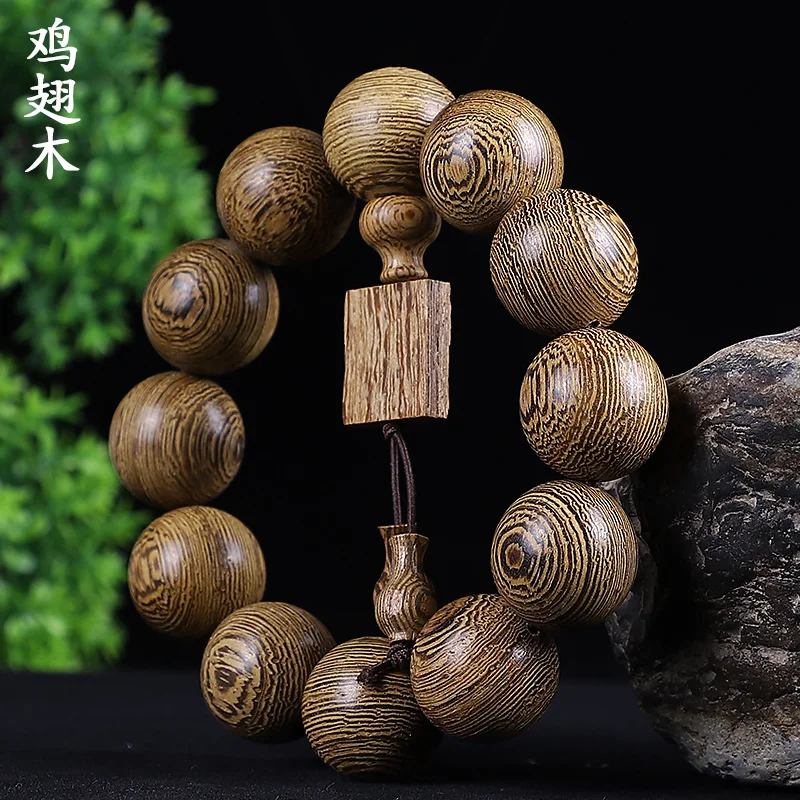 Chicken-wing Wooden Bracelet Mahogany Buddha Beads Bracelet Ethnic Style Mahogany Men and Women Bracelet Cultural Gifts Amulet