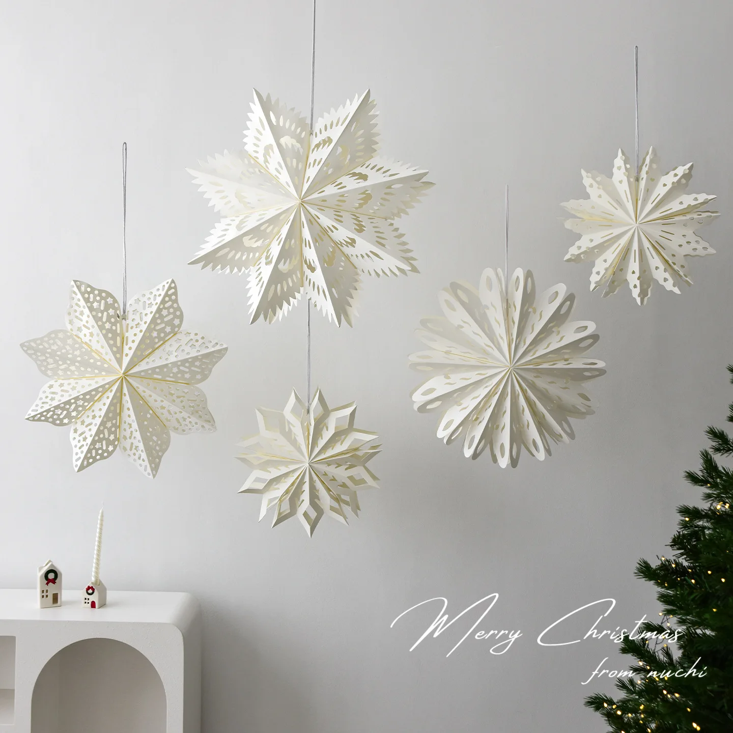 

Cross-border New Christmas Decorations Paper Christmas Snowflakes Christmas Party Home Window Decorative Hanging Ornaments