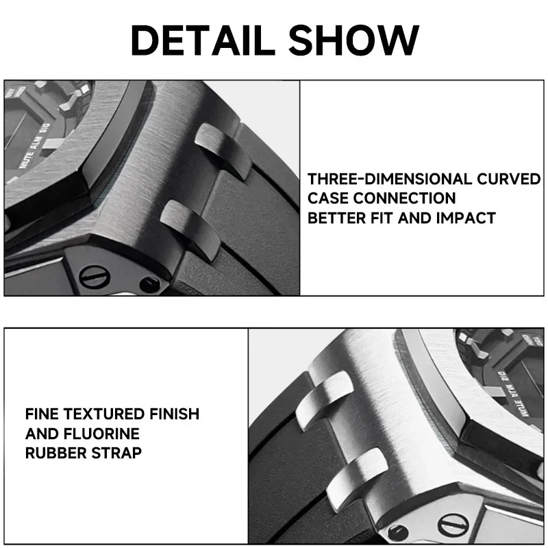 Mod Kit For Casioak GA2100 GA2110 GA-B2100 Stainless Steel Case Watch Bezel Strap Advanced Modification Kit With Screws Corre